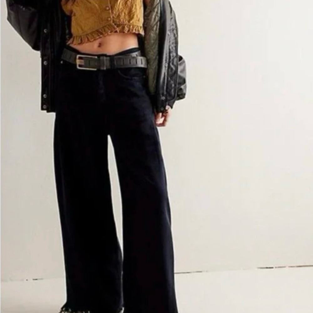 Free People Black Old West Slouchy Jeans